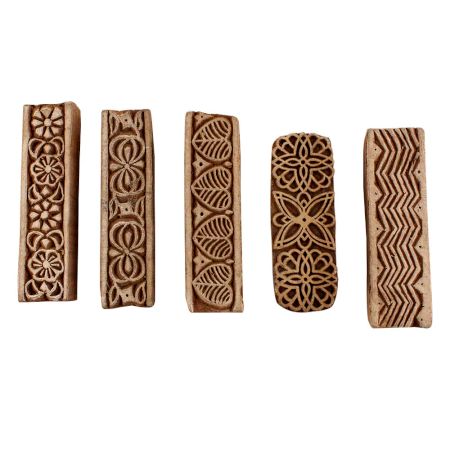 Set of 5 Piece New Mix Wooden Printing Blocks